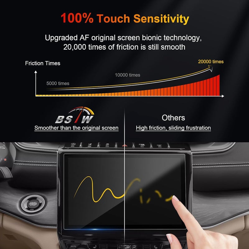 BSTW for 2024 Jeep Grand Cherokee Screen Protector for 2022-2025 Grand Cherokee 4xe 2021-2025 Grand Cherokee L 10.1-Inch Touchscreen Display Tempered Glass Protective Film - Image 5